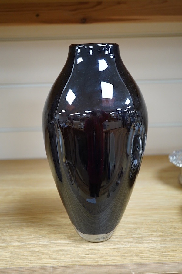 A modern Studio glass vase 'Black Hole' vase, signed 'Walsh Ifon.. 2004', 24cm. Condition - good